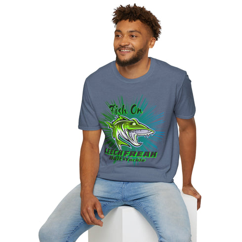 Leech Freak Fish On Unisex Softstyle T-Shirt